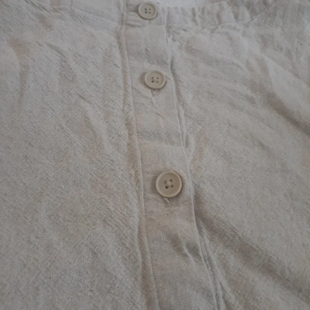 A New Day Women's Size XL Sand Beige Linen Blend Sleeveless Cropped Top - Picture 7 of 9